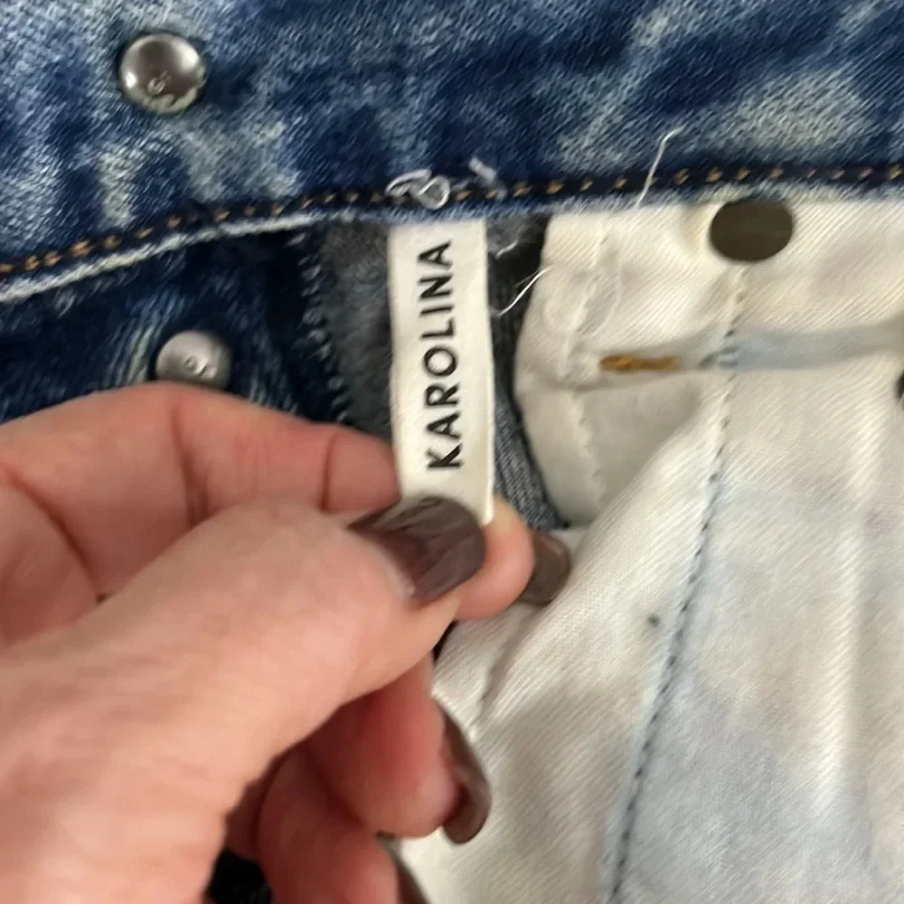 GRLFRND Karolina high rise distressed 5 pockets button fly denim size 24